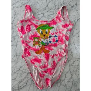 Vintage Y2K 1996 RARE Looney Toons Tweety Bird Swimsuit Size 7/8 Women’s M